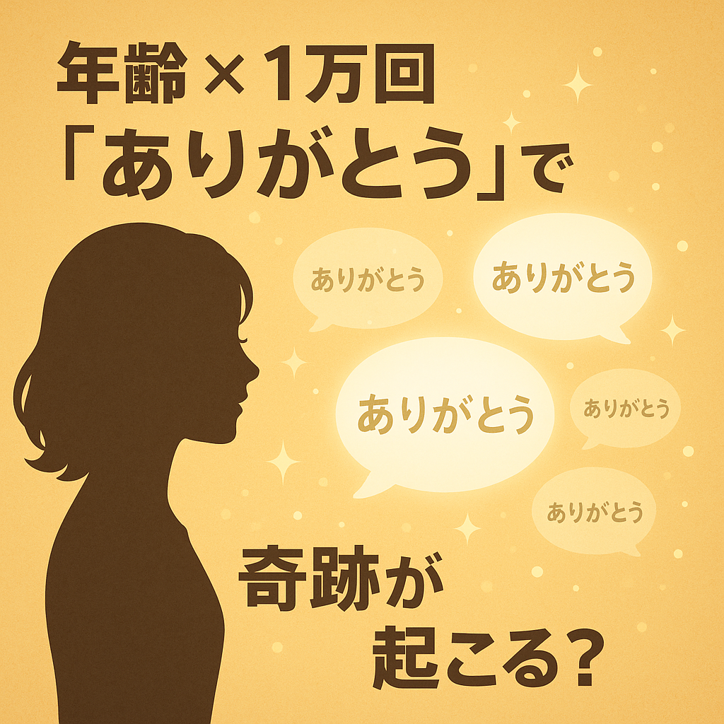 ありがとうを年齢×1万回唱える?