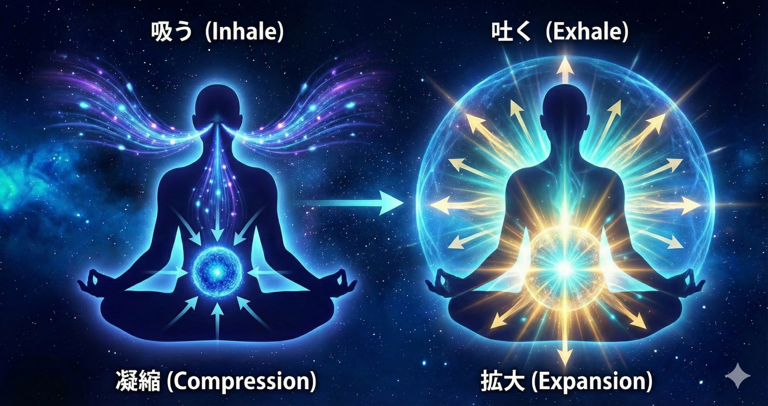 潜在意識と呼吸の神秘的な画像